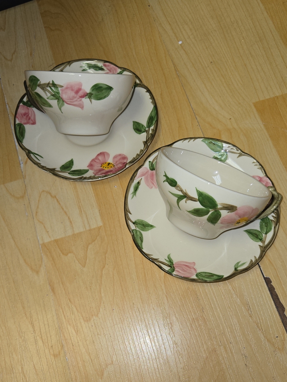 Fransican Desert Rose Teacup & Saucer Set
